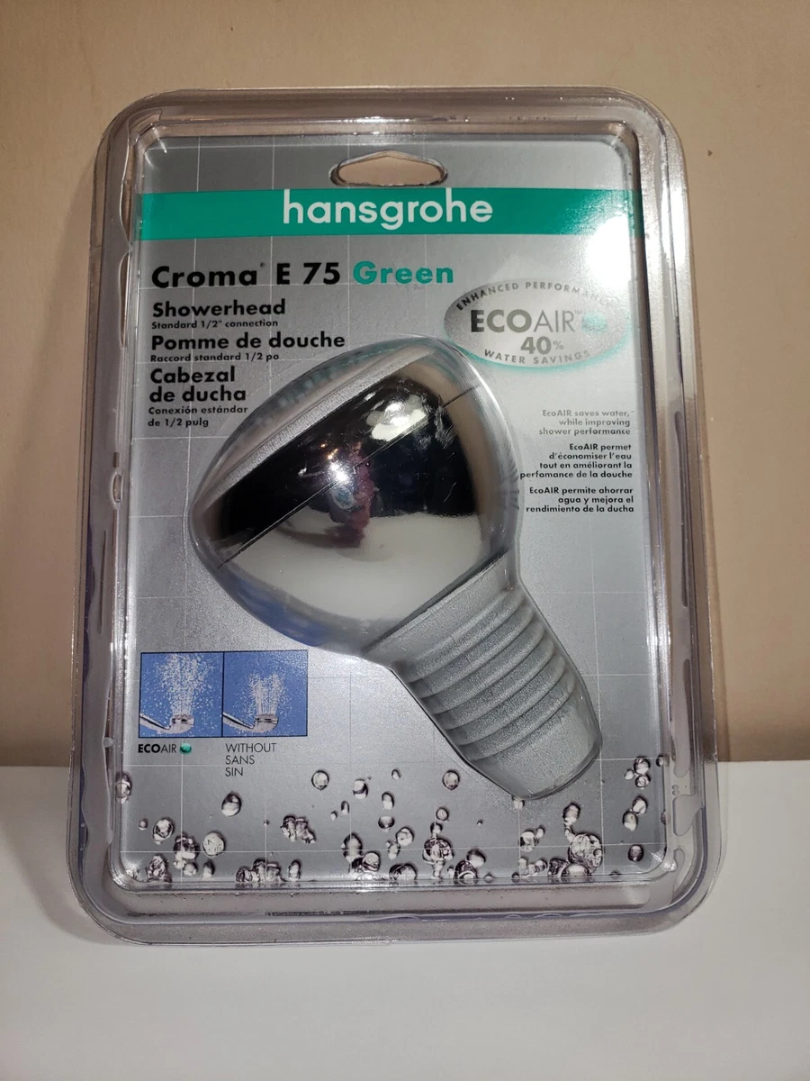 Empuje Viajero temperamento NEW Hansgrohe Croma Showerhead Cabezal De Ducha E75 Eco Air 1.5GPM (B3) | eBay Empuje Viajero temperamento NEW Hansgrohe Croma Showerhead Cabezal De Ducha E75 Eco Air 1.5GPM (B3) | eBay