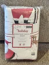 Pottery Barn Kids Holiday Heritage Santa Standard Sham for Comforter Christmas