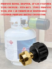 Propane Refill Adapter 1 lb LP Gas Cylinder Tank From 20lb Tank Fit QCC1