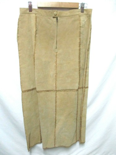 Selene Suede w/ Lace long midi skirt taupe lined NEW NWT Size Sz Medium Md M - Picture 9 of 12