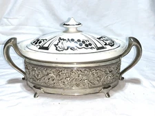 Royal Rochester Chinaware Royalite Fraunfelter Baking Dish+Casserole Silver Rack