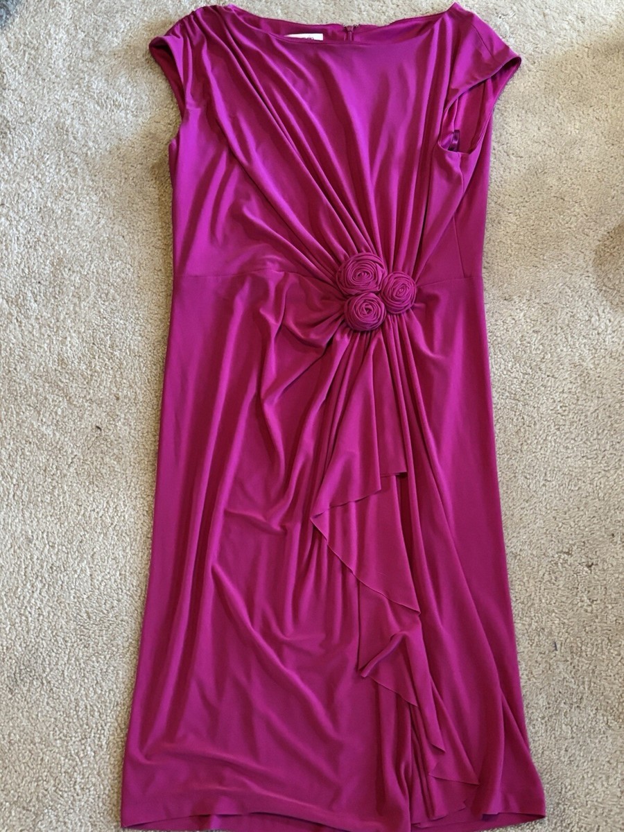 Jones Studio Womens Ruched Dress Fuchsia Size 8 Party Dress