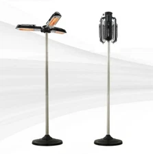 Outdoor Waterproof Folding Electric Patio Heater w/ 3 Panels in Black ZHQ2028-S