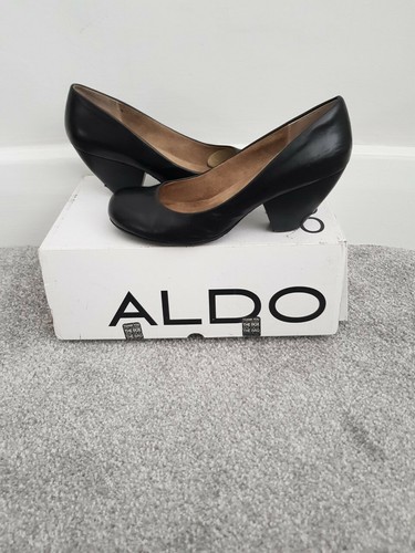 ALDO Black Court Shoes With Wedge Type heel - Size 4 Excellent Condition - Picture 2 of 3