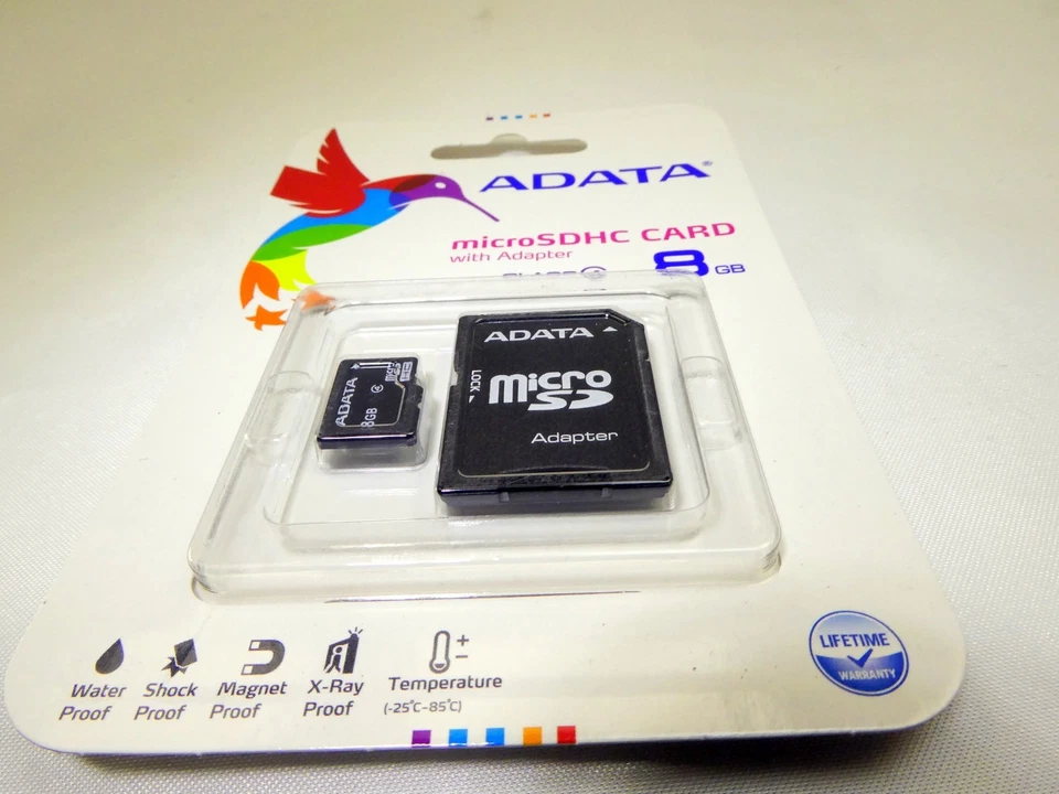 ADATA Micro 8GB SDHC Card with SD adapter AUSDH8GCL4-RA1 memory card camera Sony - Image 2 of 4