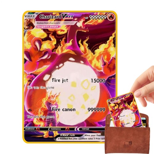 Charizard VMAX 999999point Gold Metal Pokemon Card Collectible Gift Display - Picture 3 of 8