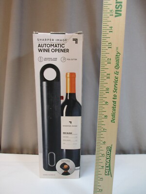 SHARPER IMAGE Automatic Wine Opener Battery Operated w/Foil Cutter House-Warming