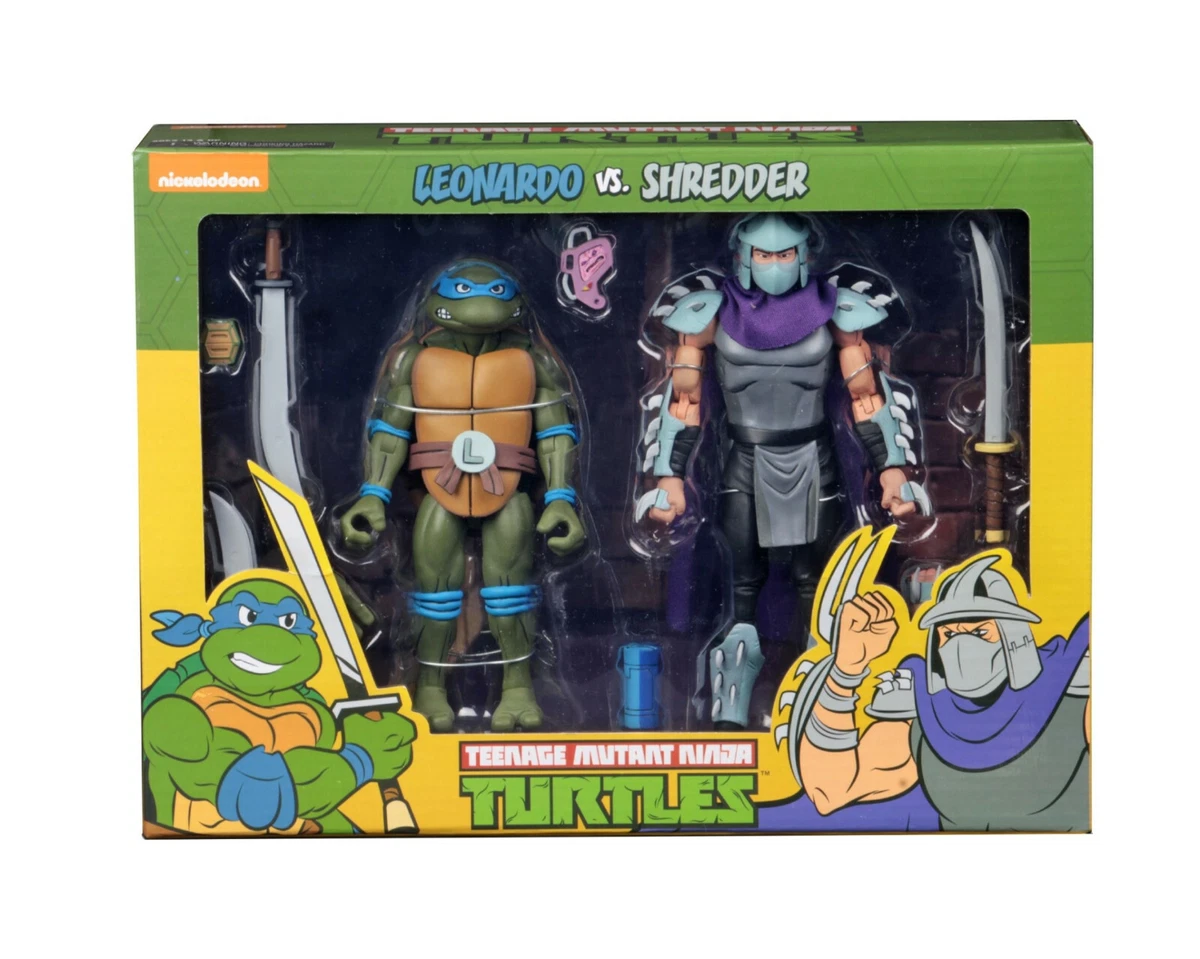 Leonardo vs Shredder Cartoon 2-Pack Teenage Mutant Ninja Turtles TMNT Figur  NECA