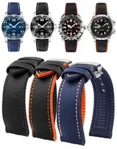 Waterproof Watch Strap Nylon Rubber Colorful Wrist Band Pin Buckle Men 19-24mm - Picture 2 of 46