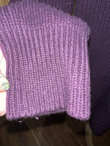 SOFT SURROUNDINGS Purple Extra Long Pullover Sweater Size Large Pockets - Picture 7 of 11