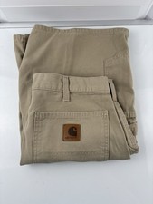 Carhartt Carpenter Shorts Khaki 100 Cotton Men s 33 9.5in Inseam