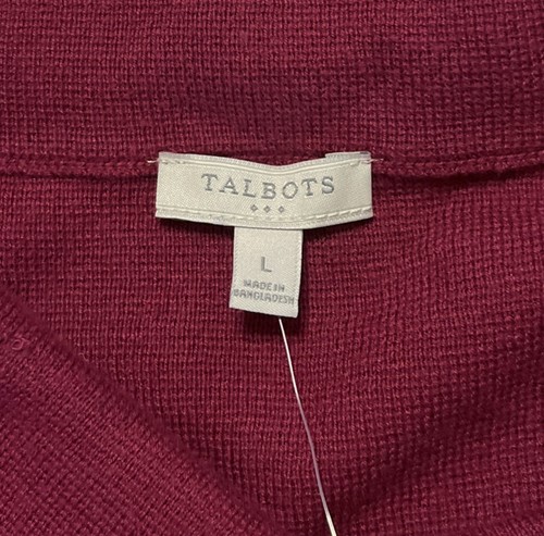 Talbots Sweater Womens L Maroon Printed Cowl Neck 3/4 Sleeve Casual Pullover - Picture 3 of 10