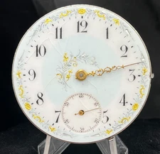 Vintage Elgin Grade 144 Model 3  18s 17j  Pocket Watch Movement Fancy Dial 1904