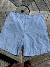 Vineyard Vines Blue Shorts Size 40 Embroidered Fish Club 9" Inseam Chino