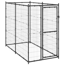 Dog Kennel Black Powder-coated steel Large Durable Dog Kennel