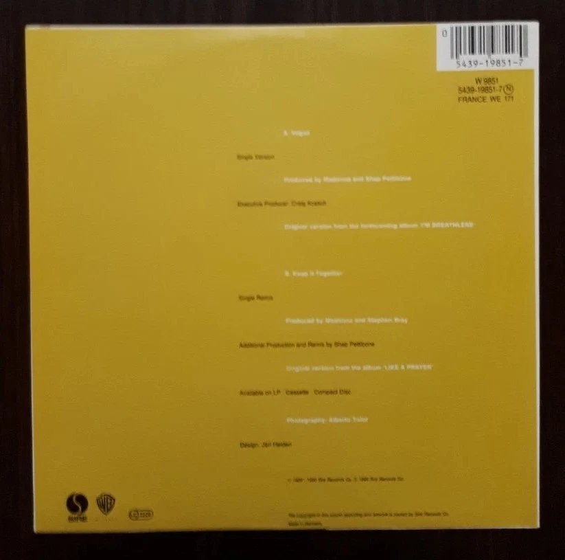 Madonna Single WEA Vogue 5439 19851 7. - Bild 2 von 4