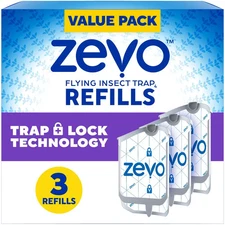 3PCS Zevo Flying Insect Trap, Fly Trap Indoor Light Trap Refill Cartridges