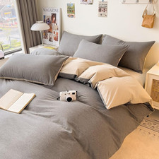 Duvet Cover Set - 100 Washed Cotton, 3 Piece Pre-Washed Super Soft Breathable B