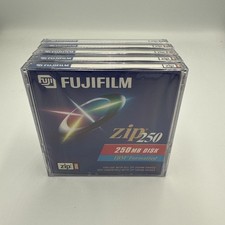 Lot of 5 Fujifilm Zip250 250mb Disk IBM Formatted New Sealed NOS