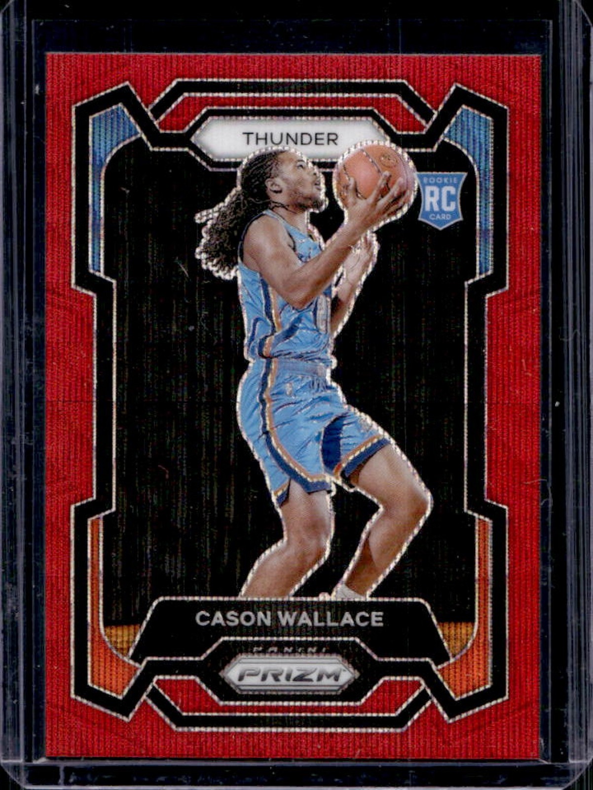 2023-24 Prizm Cason Wallace RC Prizms Ruby Wave Rookie #139 Thunder