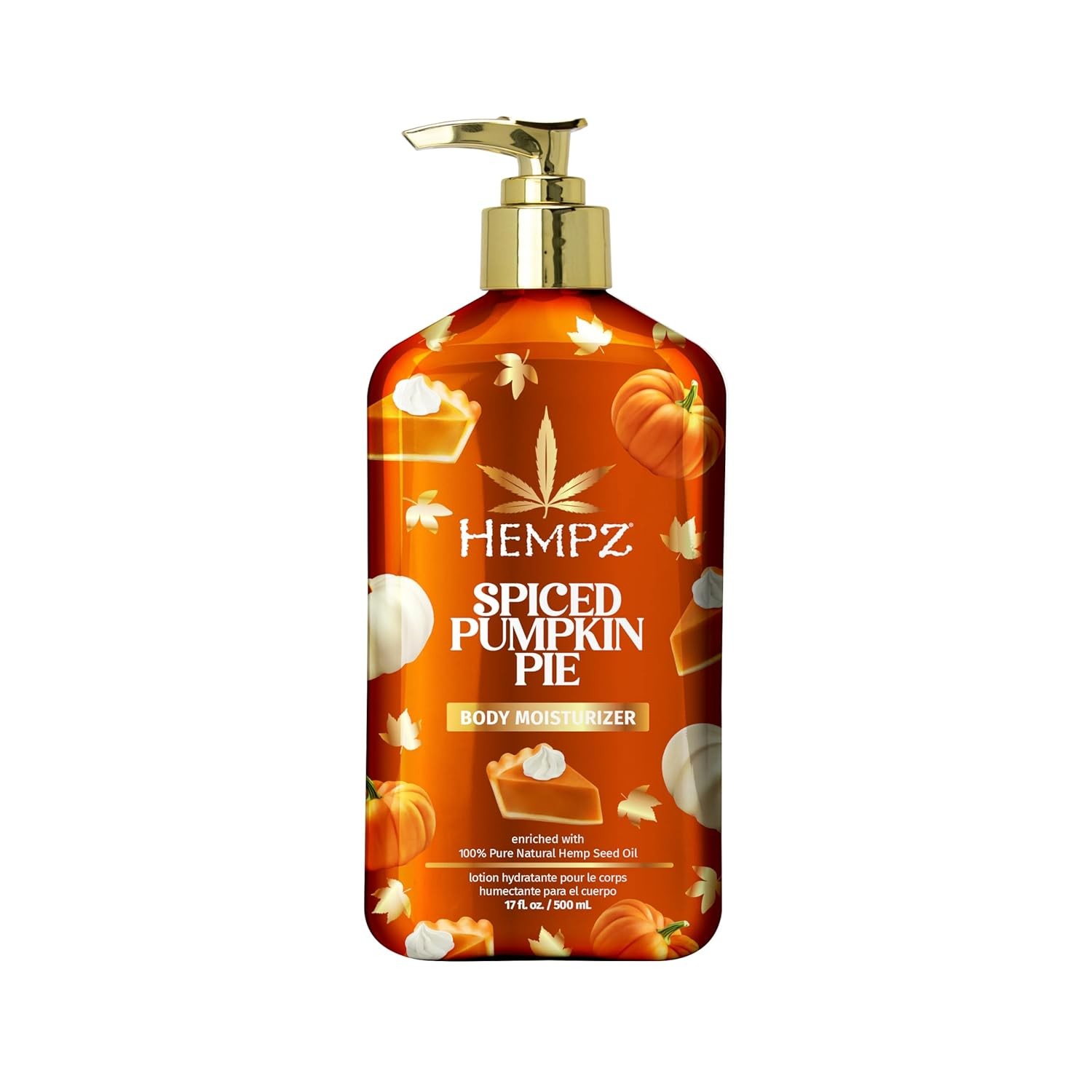 Hempz Spiced Pumpkin Pie Body Moisturizer, Body Lotion, Fall Skin Care for Men &