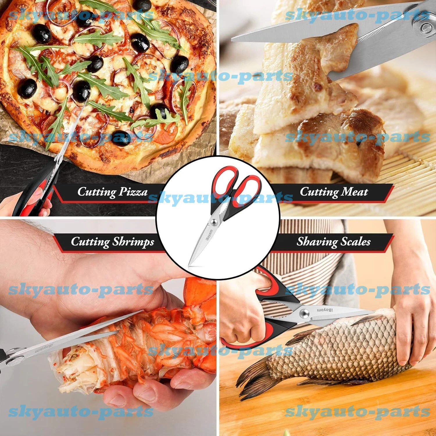 NEW Kitchen Scissor  Heavy Duty Shears Stainless Cutting Set Of Two US Stock