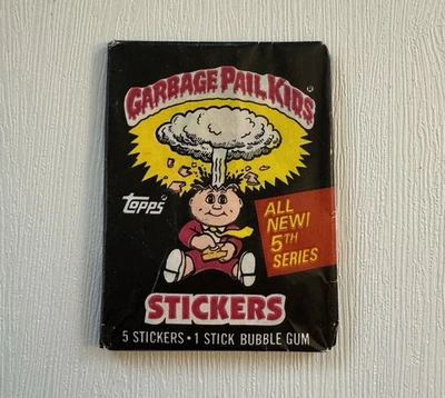 Garbage Pail Kids 5th Series Topps 1986 5 Sticker Bubble Gum Pack Sealed Neu - Bild 1 von 2