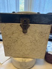 VINTAGE 45  s Record 45 rpm VINYL CARRY CASE Box Holder Handle 1960  s - 1970s