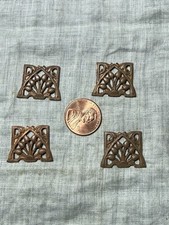 4 Art Nouveau Floral Bouquet Metal Raw Brass Finding