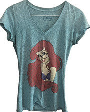 Vintage Disney Store Little Mermaid Ariel T-Shirt M Blue 90s Y2K Graphic Tee