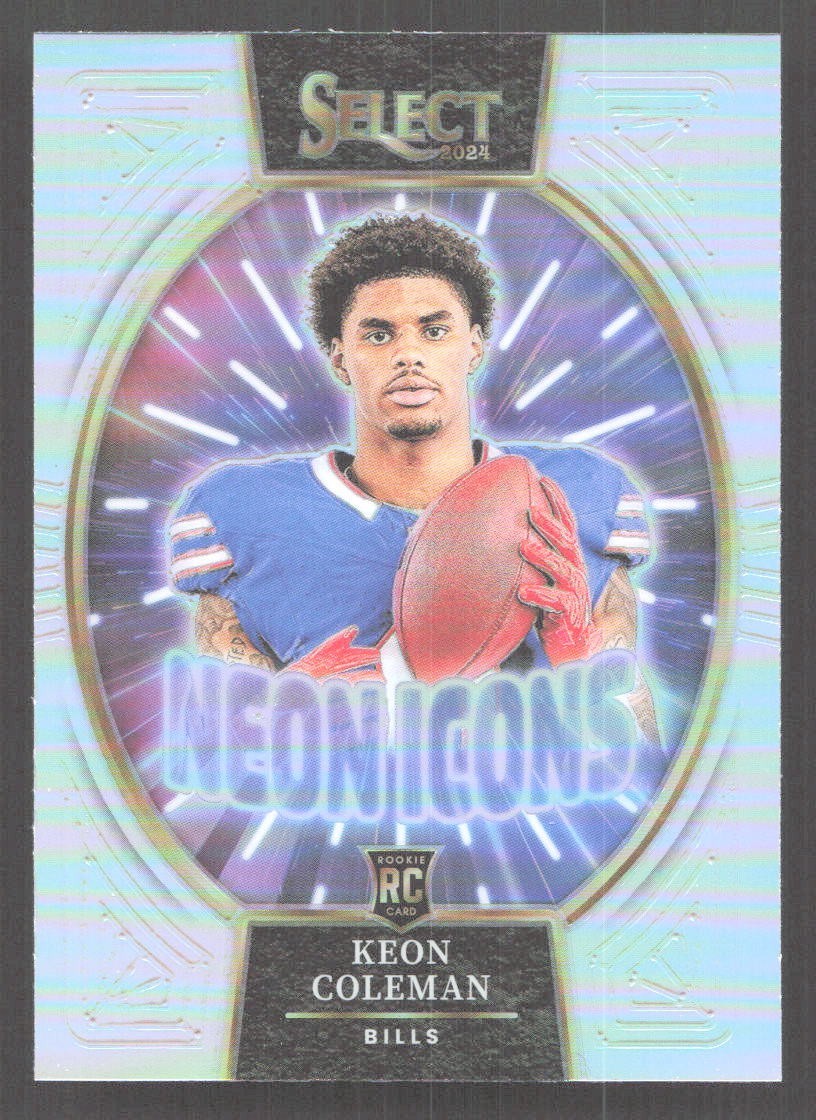 CZD3 - 2024 Panini Select - Neon Icons - Keon Coleman #2 - Silver Prizm - RC