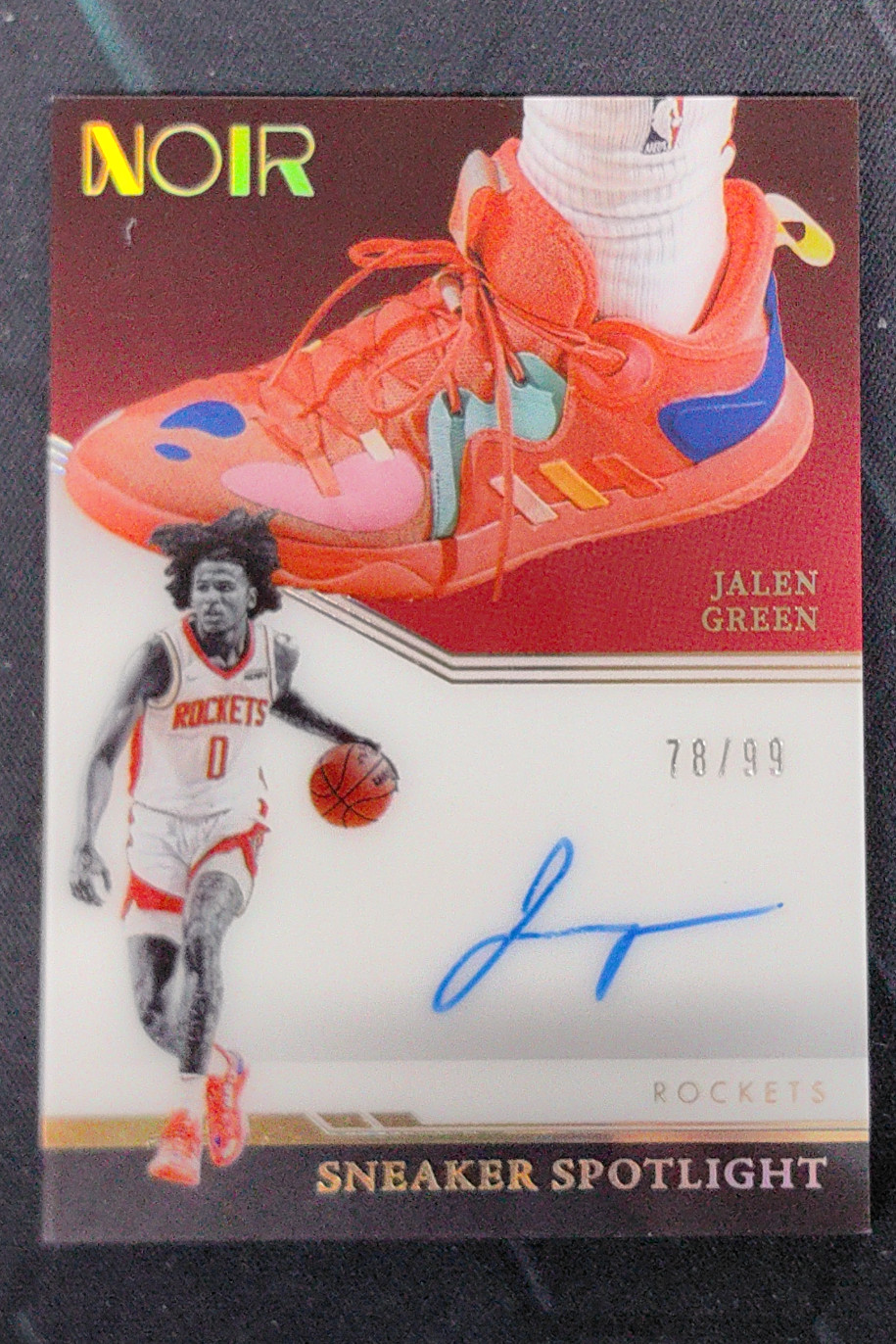 2021-22 Panini Noir Jalen Green Sneaker Spotlight Signatures Auto RC /99
