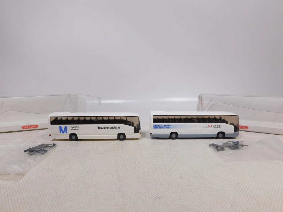 Wiking 1:87 H0 2X Bus MB O 404 RHD 714 08 36 Visitor Tour Top Box #EI16-0,5 - Image 2 of 4