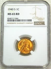 1940-S Lincoln Cent NGC MS65RD Bright Red, PQ Just Graded New Holder #T347R