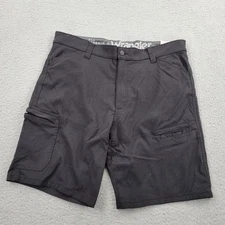 Wrangler All Terrain Gear Shorts Mens 36 Black Nylon Cargo Pockets ATG