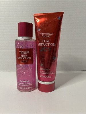 Victoria's Secret Pure Seduction Joy Shimmer Body Mist Spray & Lotion Set of 2