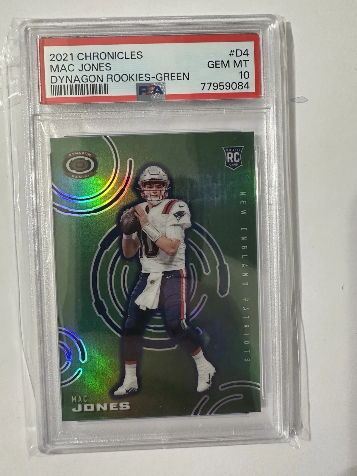 Mac Jones Panini Chronicles Dynagon Rookies #D4 Green