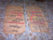 2 Vintage  100 lb Potatoes Burlap Bag Gunny Sack 20"x37"
