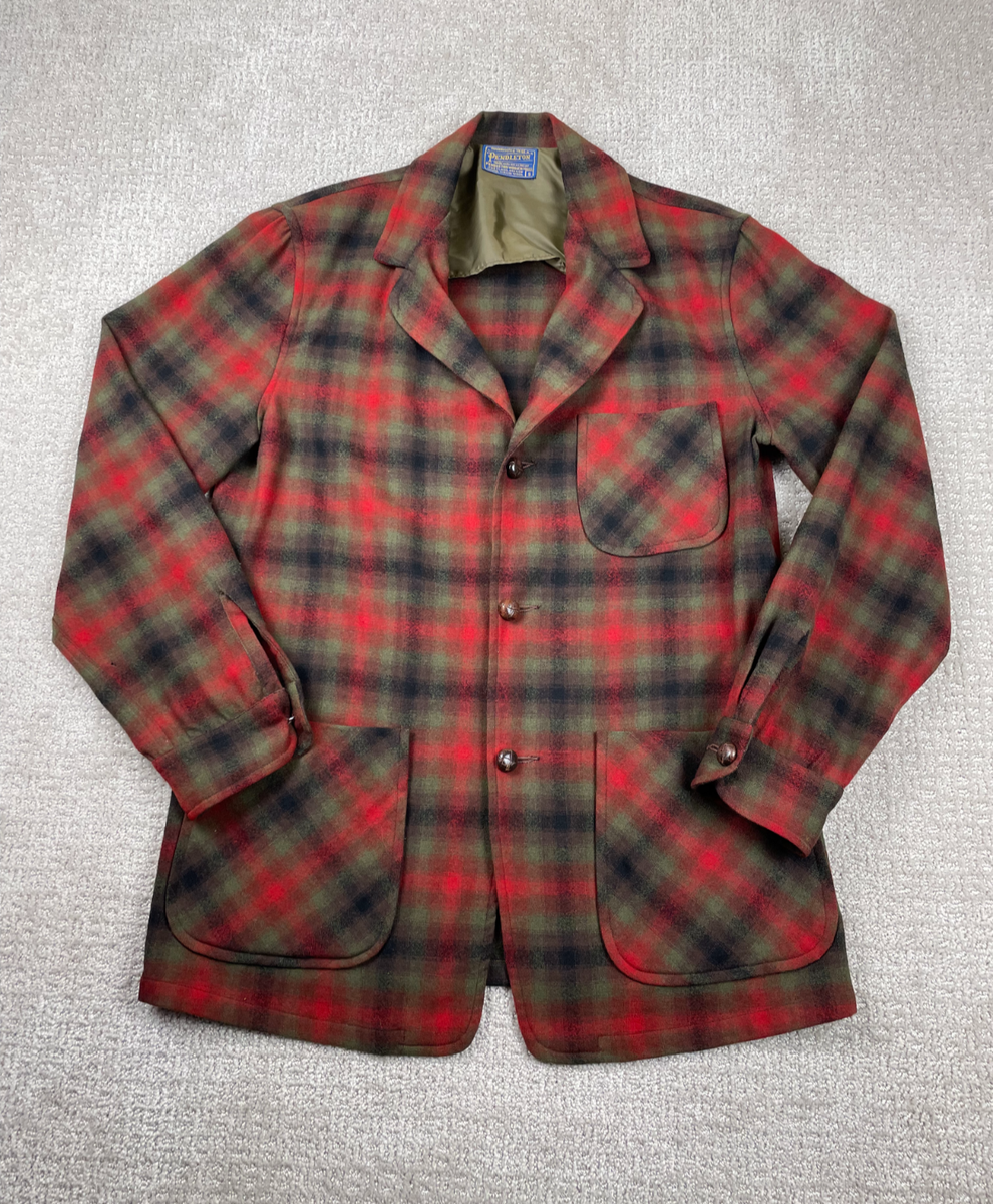 ジャケット・アウター 60s PENDLETON shadow check jacket Vintage 60s Pendleton Jacket Men S Topster Shadow Plaid Wool