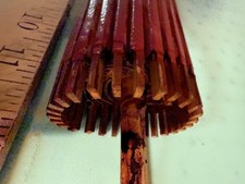 Antique Chinese Rice Paper and Bamboo Red Floral Parasol Beautiful