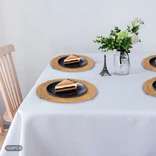 100 Pcs Antique Charger Plates,13inch Plastic Dinner Plate,gold