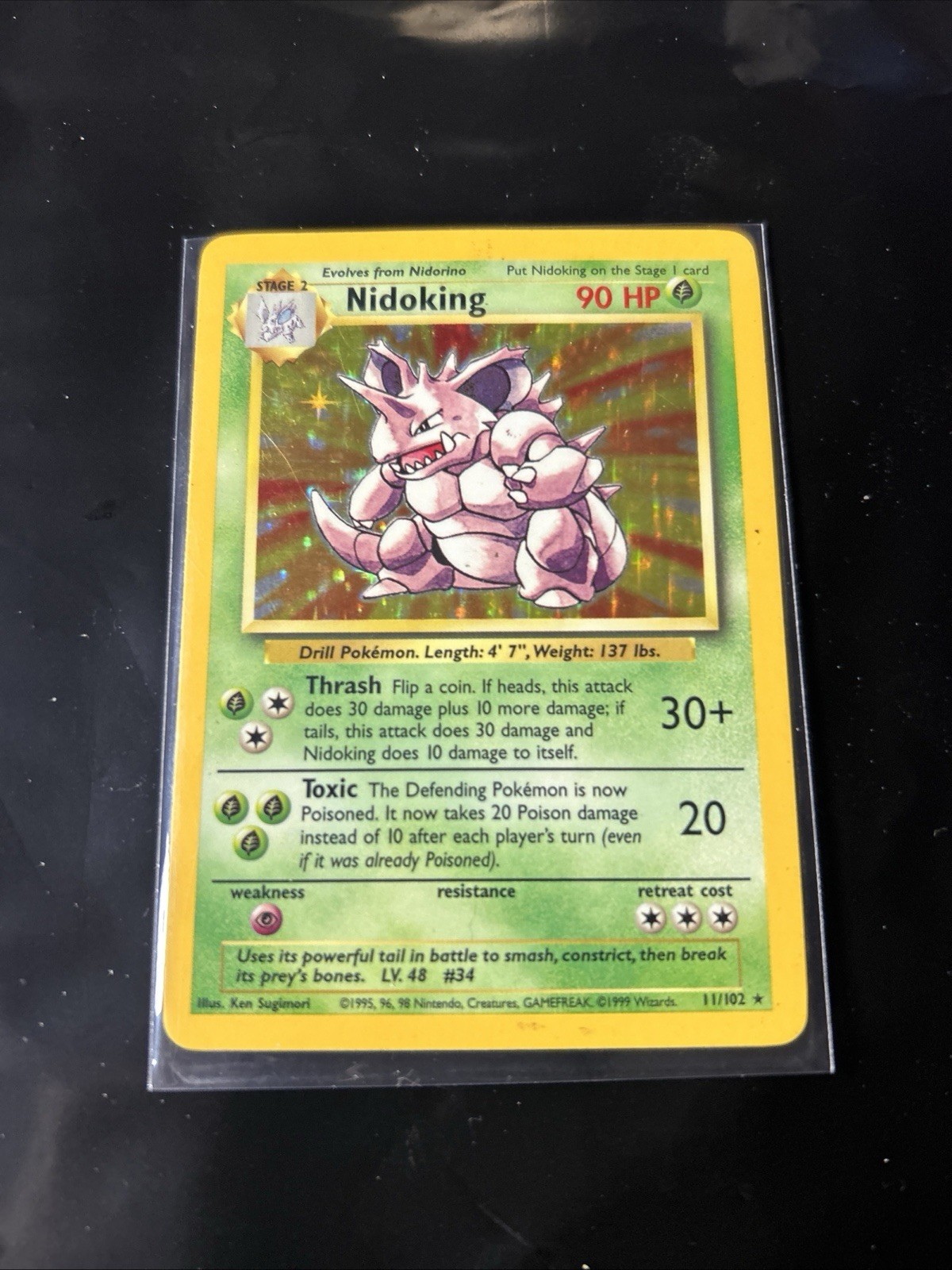 Wizards of the Coast Nidoking 11/102 Base Set Holo Rare Eng 1999 90HP