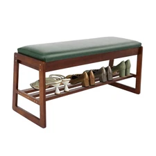 2-Tiers Shoe Rack Bench 39.4" Shoe Bench with Flip-Top Storage Box