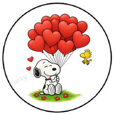 BEAGLE HEART BALLOONS VALENTINES DAY ENVELOPE SEALS LABELS STICKERS PARTY FAVORS