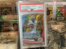 2023 BOWMAN U CHROME EMEKA EGBUKA #115 AUTOGRAPHED GOLD LAVA /50 PSA 10 POP 7
