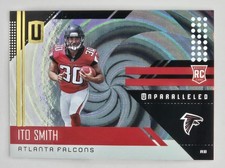 2018 Panini Unparalleled Ito Smith Whirl Rookie Card #/100 Atlanta Falcons #265. rookie card picture