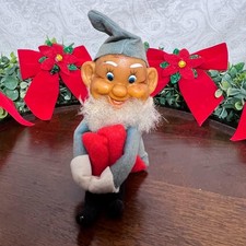 Vtg 1950 Japan Knee Hugger Xmas Bearded Gnome Red Green Elf Pixie Shelf Sitter