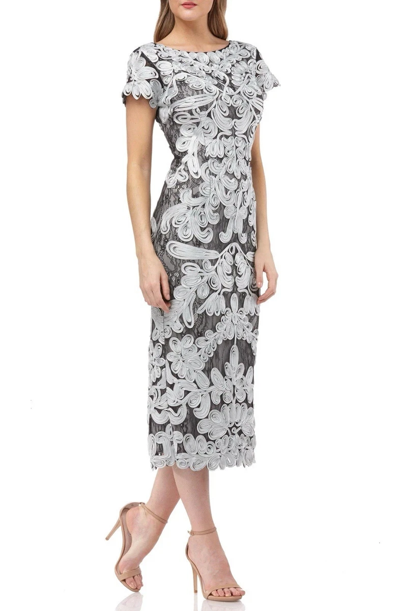 Robe Midi Soutache JS Collections - Bleu Marine, Taille 8, Sans Manches - NWOT (Neuf Sans étiquettes)