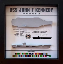 USS John F Kennedy, CV-67, CVA-67, 9" x 9"