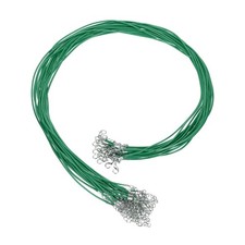 20Pcs Waxed Necklace Cord Bulk Green 1.5mm Dia 24" Necklace String Rope